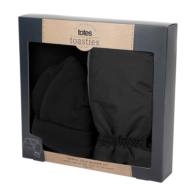 totes Mens Cold Weather Thermal Glove Gift Set Black Extra Image 6